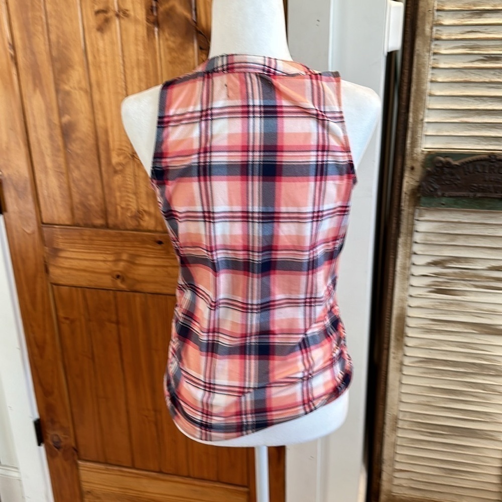 New York Laundry  1/2 button plaid  tank top size S - Picture 3 of 10